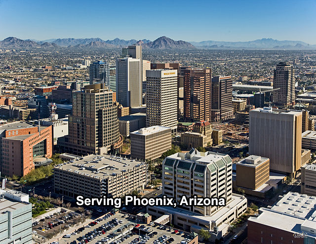 Metro Phoenix, Arizona, including Mesa, Chandler, Glendale, Scottsdale, Gilbert, Tempe, Peoria, Surprise, Avondale, Goodyear, and other cities